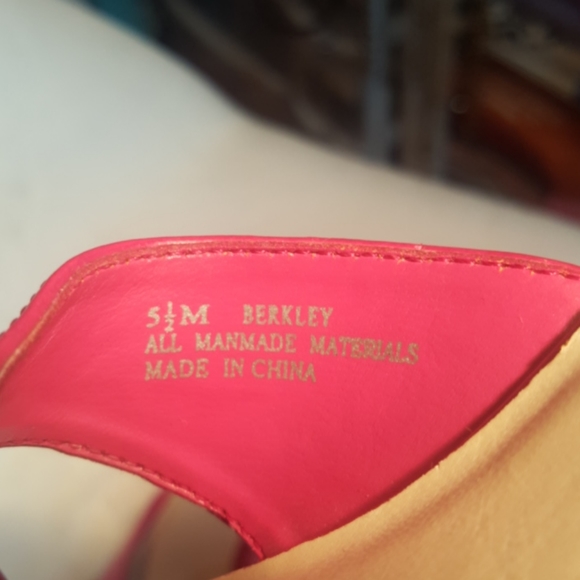 DL ♡ Gorgeous Bright Pink "Berkley" Open Toe Slip On Cris Cross 2.5" Heels 5.5M - Picture 15 of 15